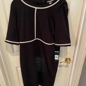 Karl Lagerfeld Black and White Pearls Cocktail Dress Size 16